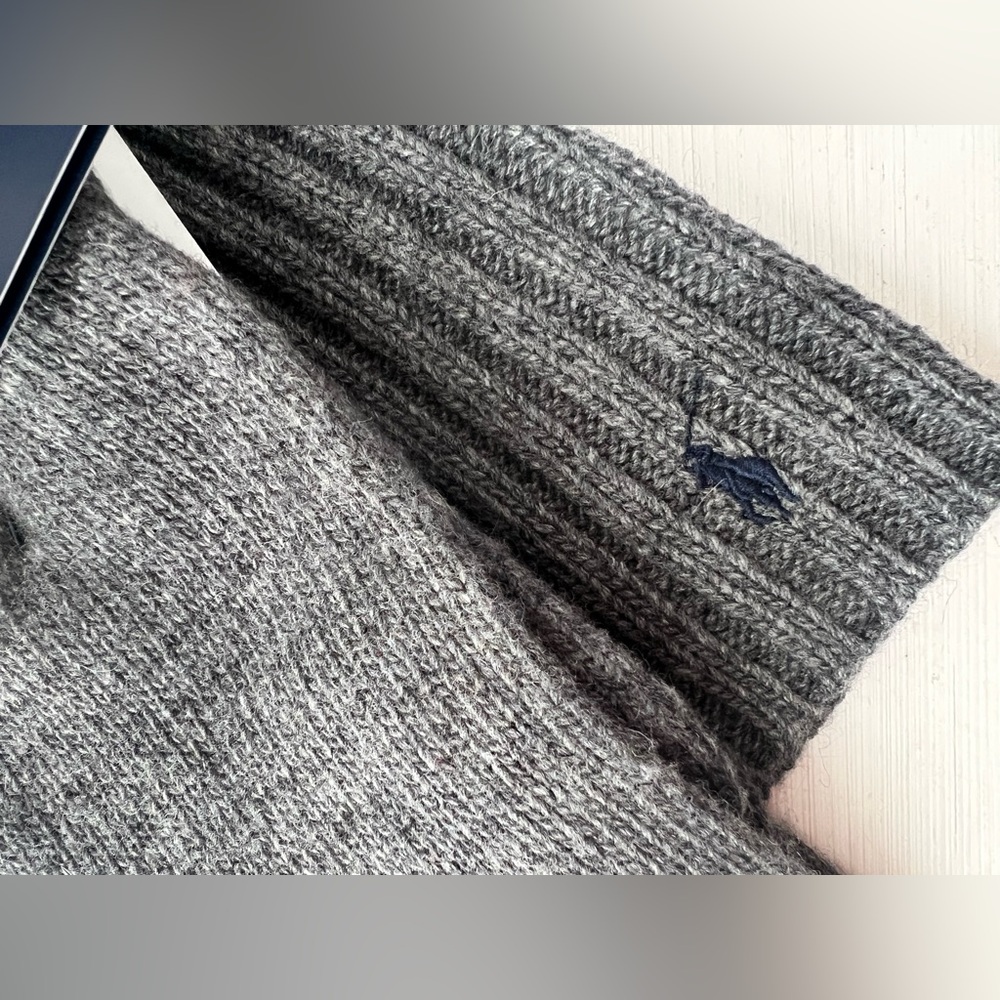 Polo Ralph Lauren Charcoal Knit men’s set hat and gloves - Picture 2 of 5